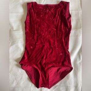 Yumiko Red Velvet Leotard